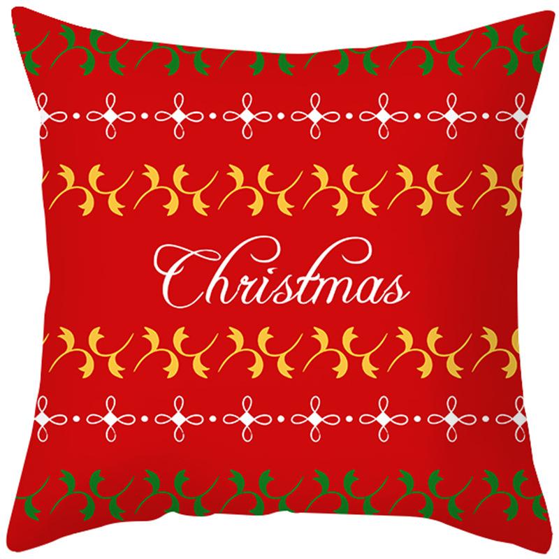 New Christmas Pillow Case Printed Peach Skin Living Room Bedroom Sofa Cushion Home Pillow Case