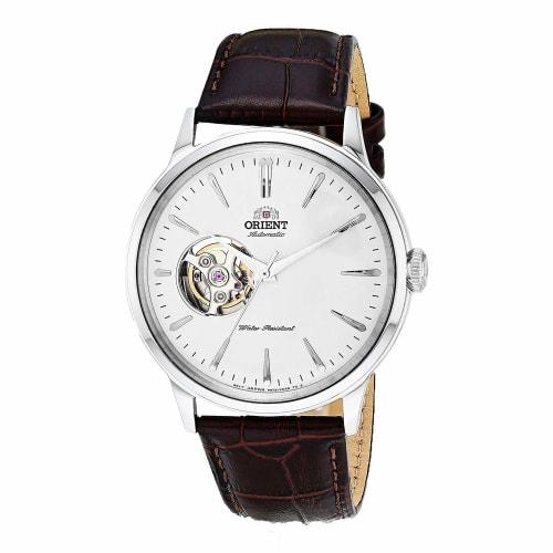 

Orient Bambino Open Heart Japanese Automatic Stainless Steel and Leather Dress Watch, White, Modern