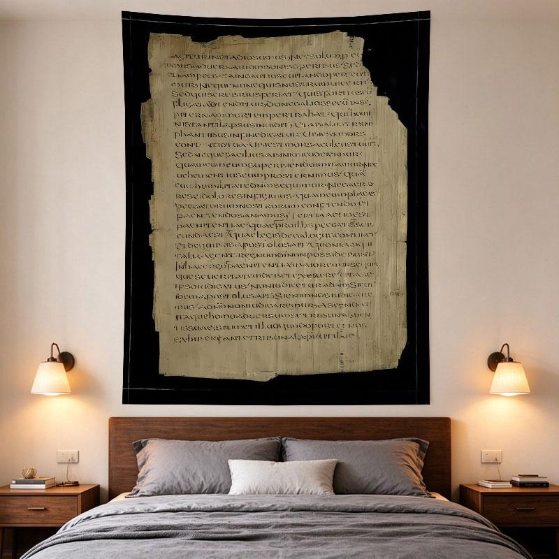 Ancient Papyrus Manuscript Fragment Biblical Greek Text Historical Art