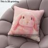 Cute Pink Bunny Print Square Throw Pillow Covers Pattern Cushion Cover Suitable For Sofa Bedroom Car Pillow Cover