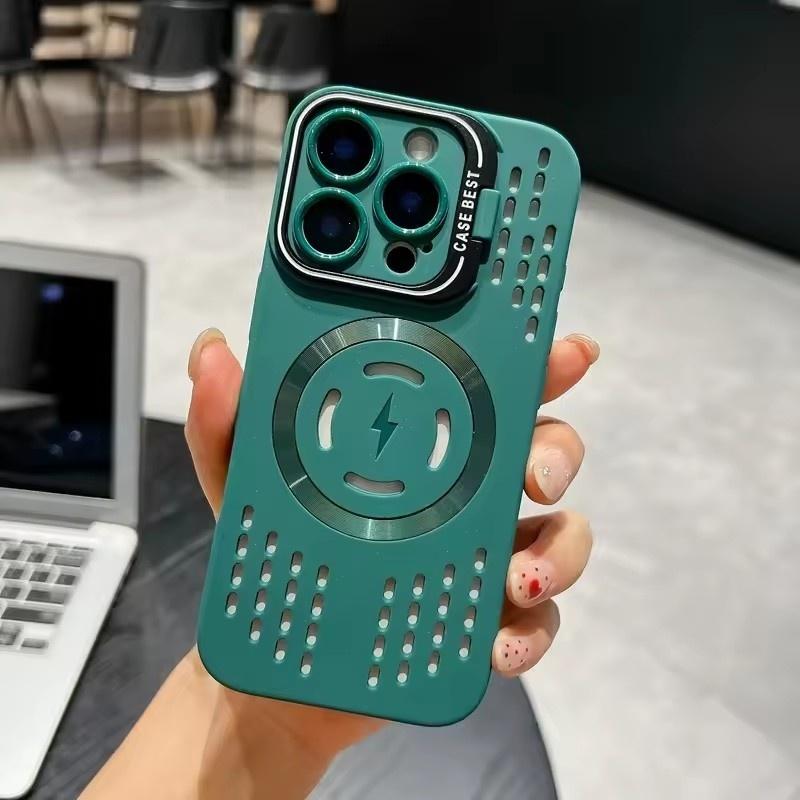Breathable Soft Back Case for iPhone 17 16 15 14 13 12 11 Pro Max Plus Cooling Heat Dissipation Magnetic Phone Cover for Magsafe