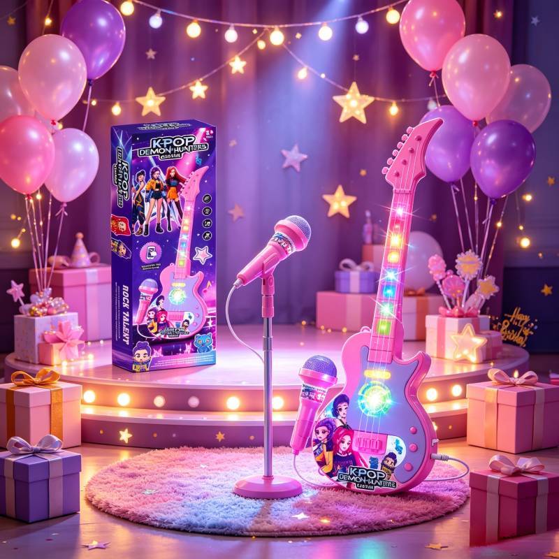 Childrens Bluetooth Microphone Toy With Led Lights For Singing And Interactive Play