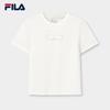Women's Cloud White Knit Short Sleeve Round Neck T-Shirt