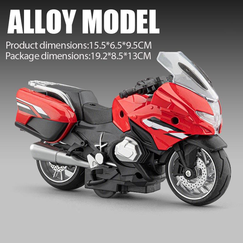 

1:14 Scale R1250RT-P R1250RT Model Motorcycle Toys Alloy Diecast Sound Light Shock Absorption Pull Back Popular Motorbike Models