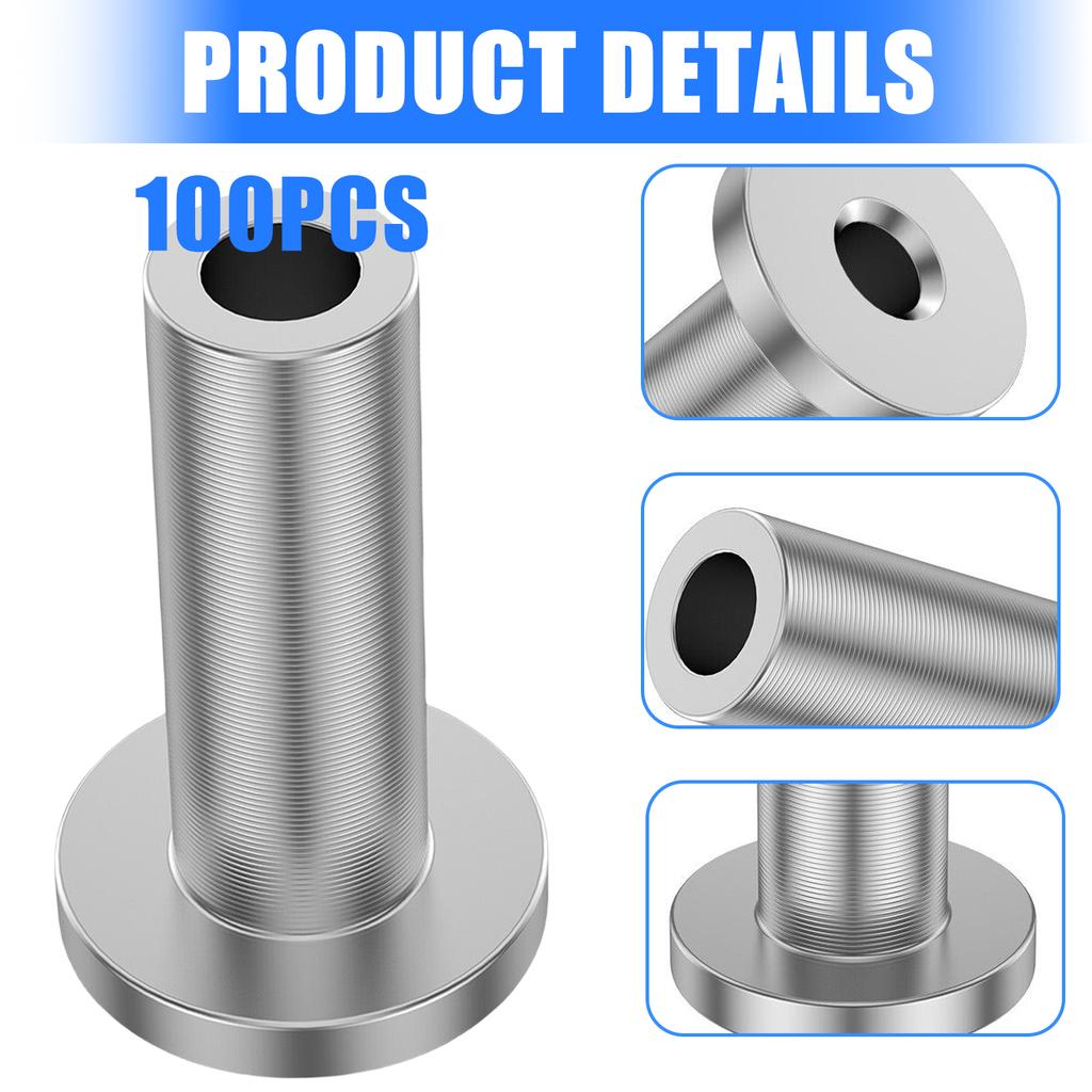 100 Set Steel Cable Railing Protector Sleeves Cable Railing Hardware Sleeves Simple Installation Suitable for Wood Posts