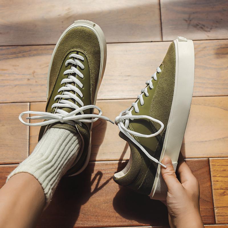 

Мужские низкие парусиновые кеды Весна 2025: Повседневные, на толстой подошве, увеличивающие рост, трендовые кеды для скейтбординга 43 зелёный