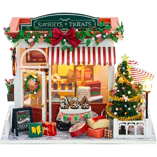 

Christmas Minature House Kit for Adults -DIY Christmas Candy House Kit, Christmas Dollhouse Kit, 3D Wooden Puzzle, Christmas Crafts, Christmas Home