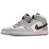 Jordan Air Jordan 1 Ollie Abrasion Resistant Mid top Vintage Basketball Shoes Men's White Gray 554724-078(Team1291-)
