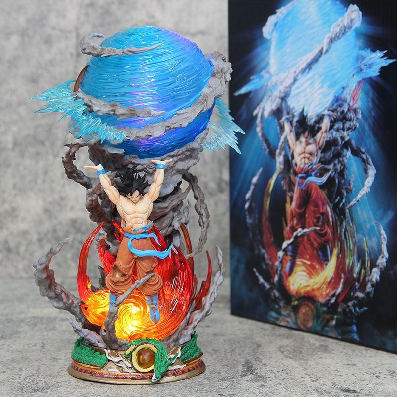 

LS Spirit Vitality balloon Wukong SSj3 Super Saiyan Dragon BallZ 9.05Inch/23cm Can be move Skill luminous POLYVINYL CHLORIDE Battle Figure Playthings No box