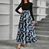 Elegant Long Sleeve Maxi Dress for Women, Floral Print High Waist A-Line Casual Party Dress, Comfortable Fit, Stylish Design