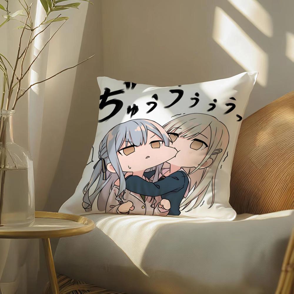 Anime Cartoon It'S Mygo Band Cute Pillow Case Double-Sided Plush Sofa Cushion Covers Organic Breathable Invisible Zipper
