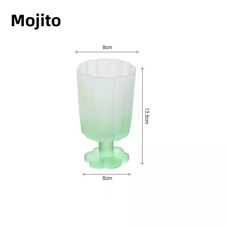 Flower Shaped Glass Cup Colourful Goblet Teacup Ice Cream Dessert Juice Wine Cup Home Bar Cafe Drinkware Gifts Desktop Decor