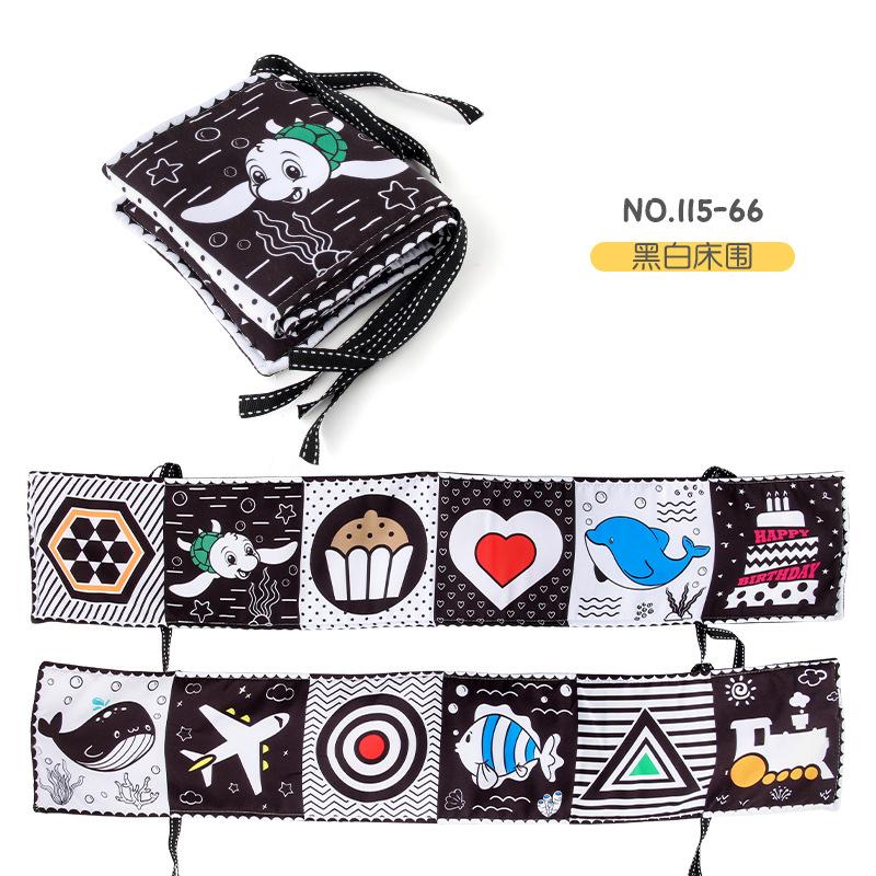 115 Series Infant Early Education Double-Sided Color Bed Circumference Pendant Cognitive Shape Animal Baby Cloth Book Bed Circumference Bb Device