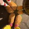 Mode Kreativ Cartoon Burger Aussehen Herren- und Damen Bocken Schuhe 2025 Sommer Neu Dicke Sohle Bequem Lässig Lazy Slipper