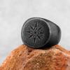 1/316L Stainless Steel Viking Compass Men's Ring Odin Amulet Domineering Jewelry Gift for Men