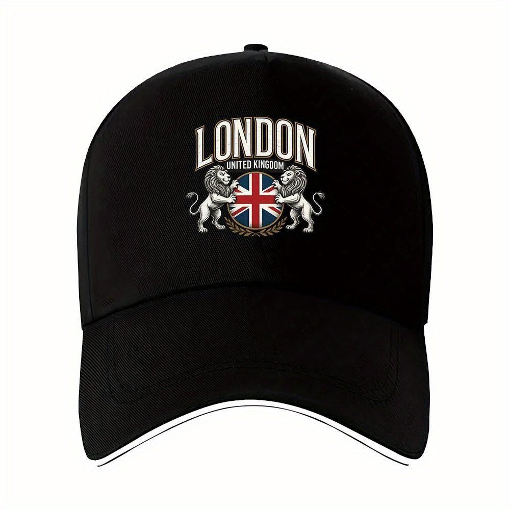 London United Kingdom Crest Baseball Cap Unisex Polyester Adjustable Casual Travel Hat