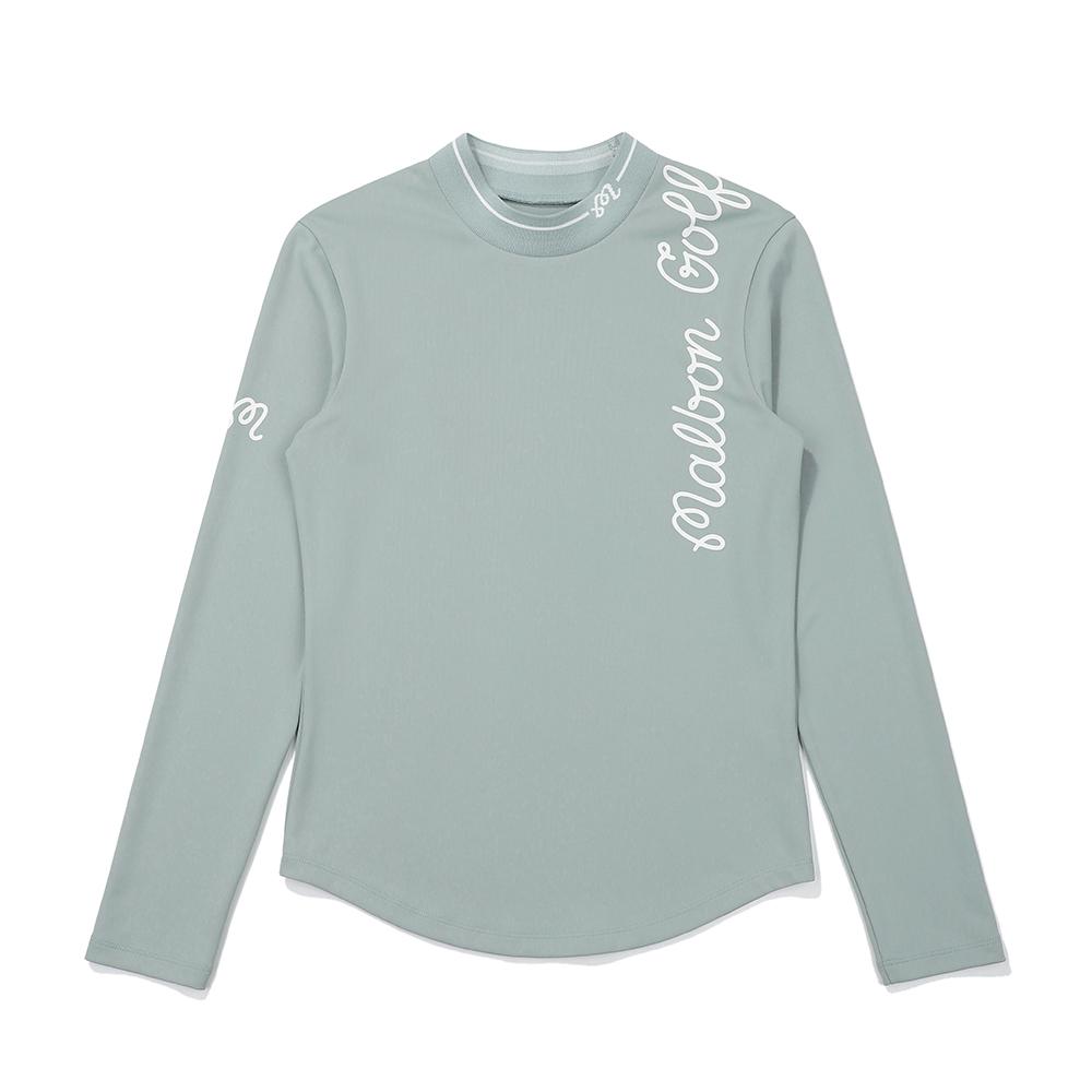 MALBON GOLF Basic Mock Neck T-Shirt Dark Mint (Woman)