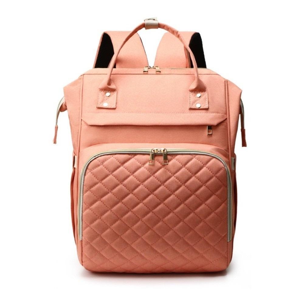 Solid Color Diaper Backpack Nylon Nappy Bagpack Multi-functional Mommy Bag  Maternity