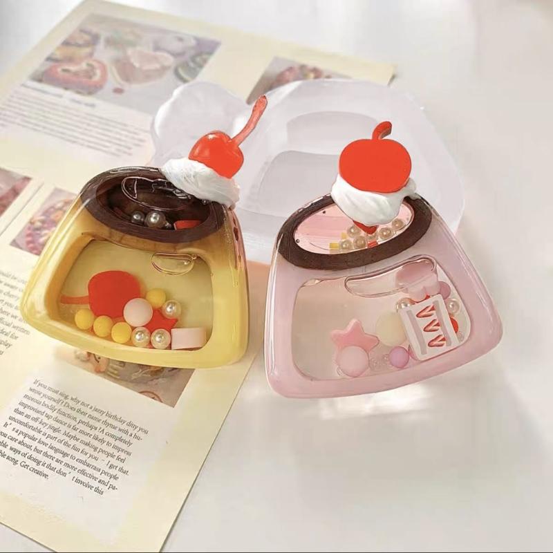 DIY Pudding Ornament Quicksand Silicone Epoxy Mold DIY Keychain Pendant Jewelry Crafting Mould for Valentines Gift