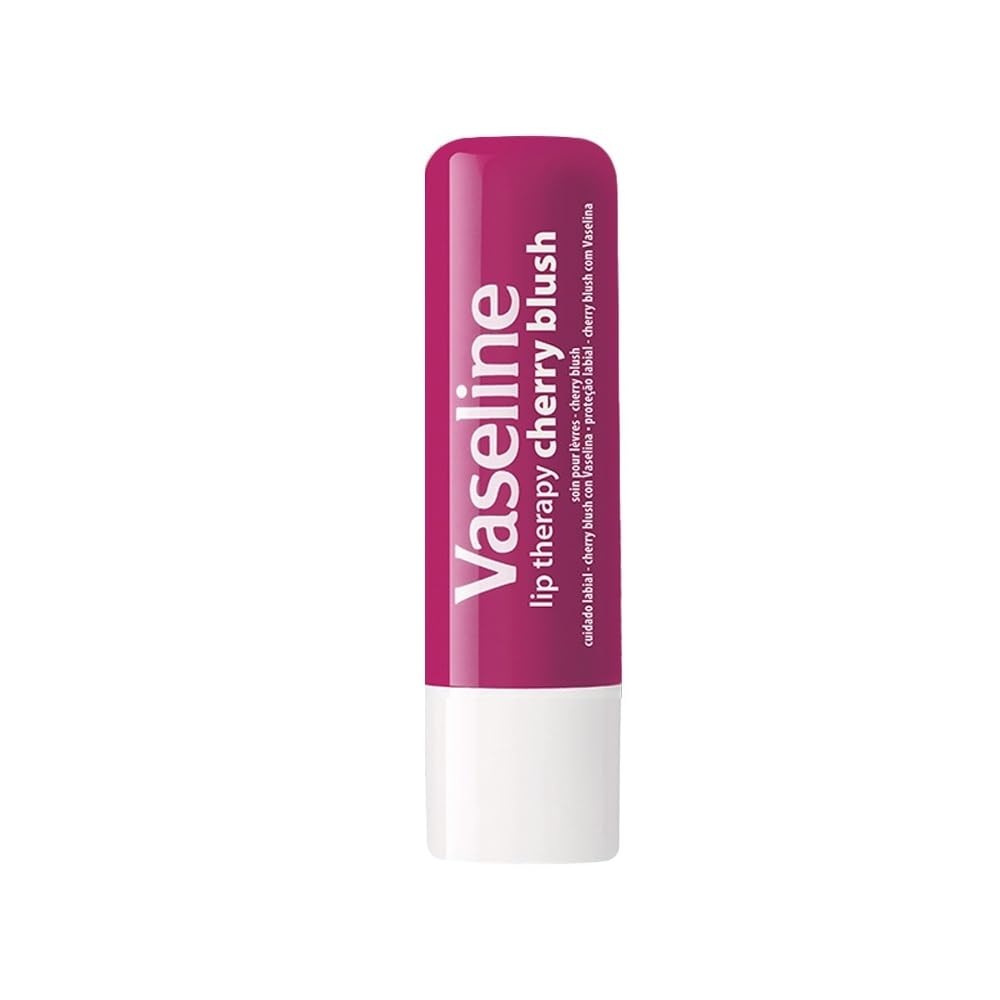 Vaseline Lip Care Cherry Blush Tinted Lip Balm Stick 4.8g Pack of 1 Long-Lasting 48Hr Moisturization Glossy Soft Lips