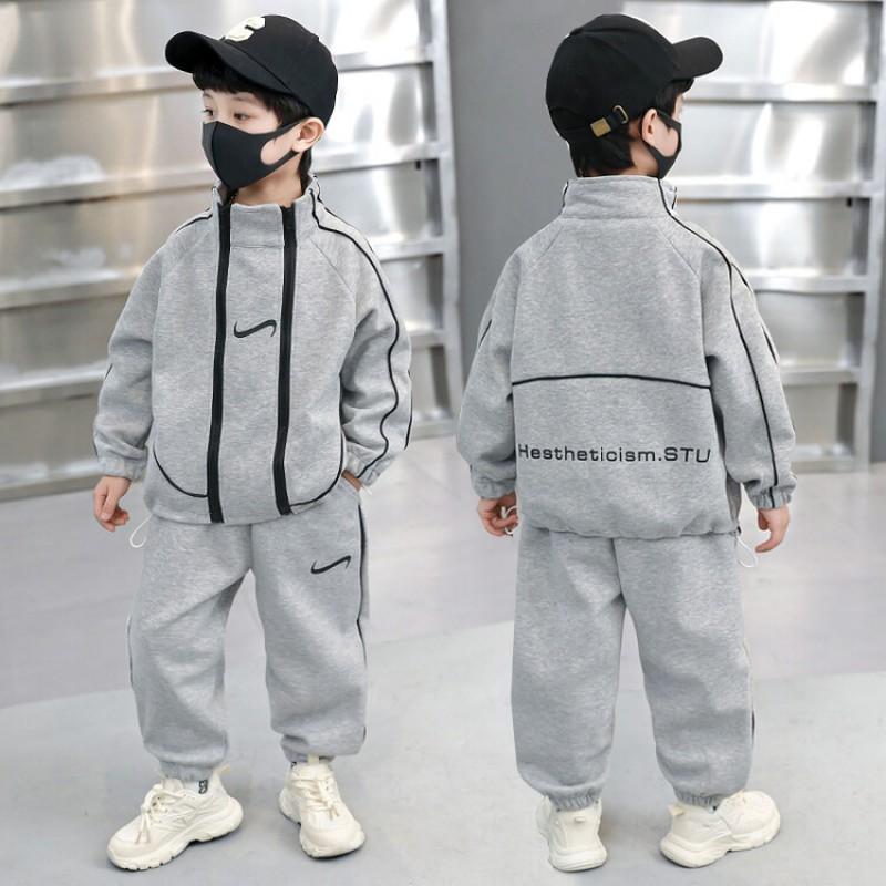 Boys Fall 2026 Cotton Sportswear Set Two Piece Long Sleeve Zipper Top Pants Kids Unisex Clothing