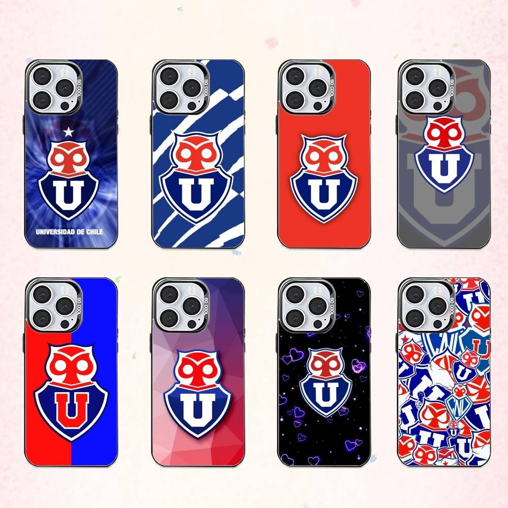 C-Chile U-University L-Logo Phone Case For iPhone17,16,15,14,13,12,11 Plus,Pro Max Colored Silver Plated Inside Cover
