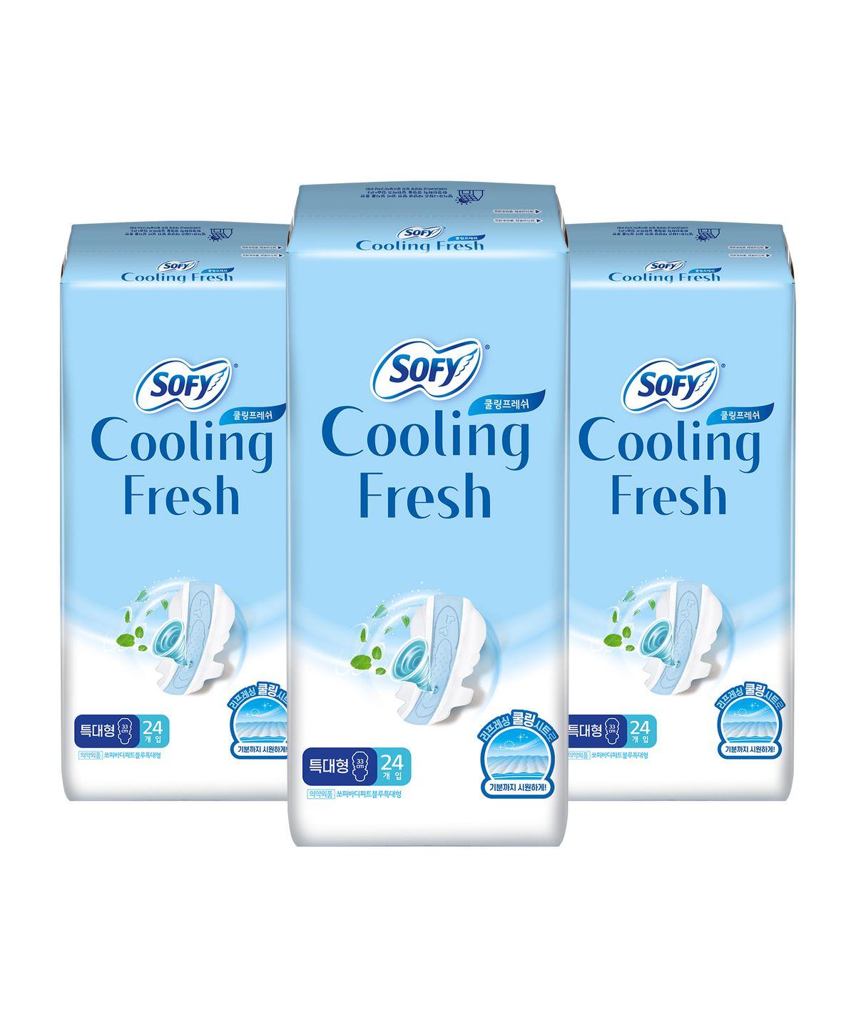 Cooling Fresh Winged Sanitary Pads Extra Large 24-Pack x 3 Packs