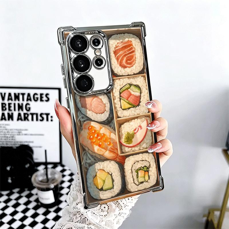 Delicious Sushi Bento Plating Phone Case For Samsung Galaxy S24 S25 FE S26 Edge S23 Ultra S22 S21 Plus S20 Anti-Fall Airabag Cov