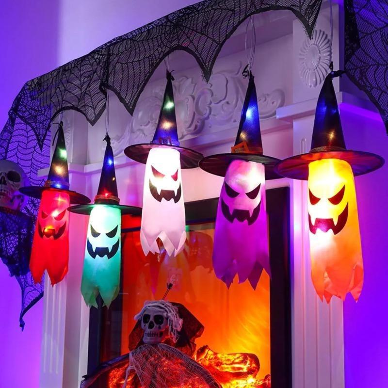 5pcs New Halloween LED decorative lights ghost hanging lights and Ghost Festival room atmosphere decoration lights