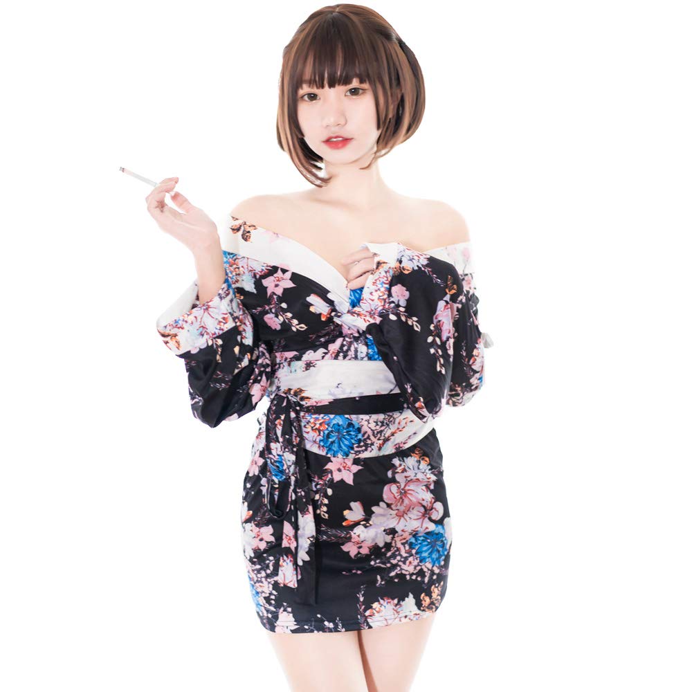 Sexy Cosplay Yukata Oiran Japanese Style Kimono Kimono Seductive Extreme Yamato Nadeshiko Sexy Small Breasts Underwear Cute Lingerie Costume Babydoll