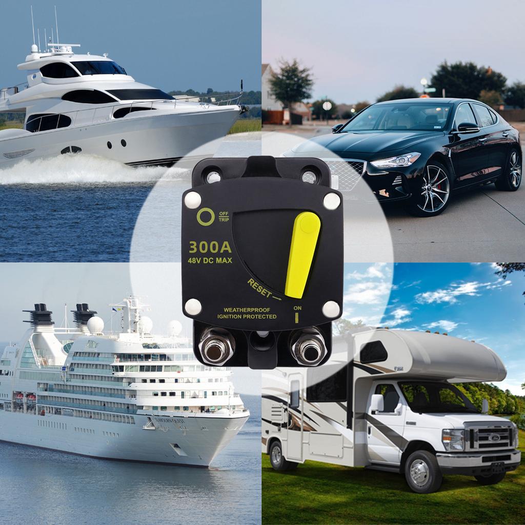 Întrerupător de circuit marin 300A 12V48V, resetare manuală a întrerupătorului de circuit pentru barcă, protecție impermeabilă pentru