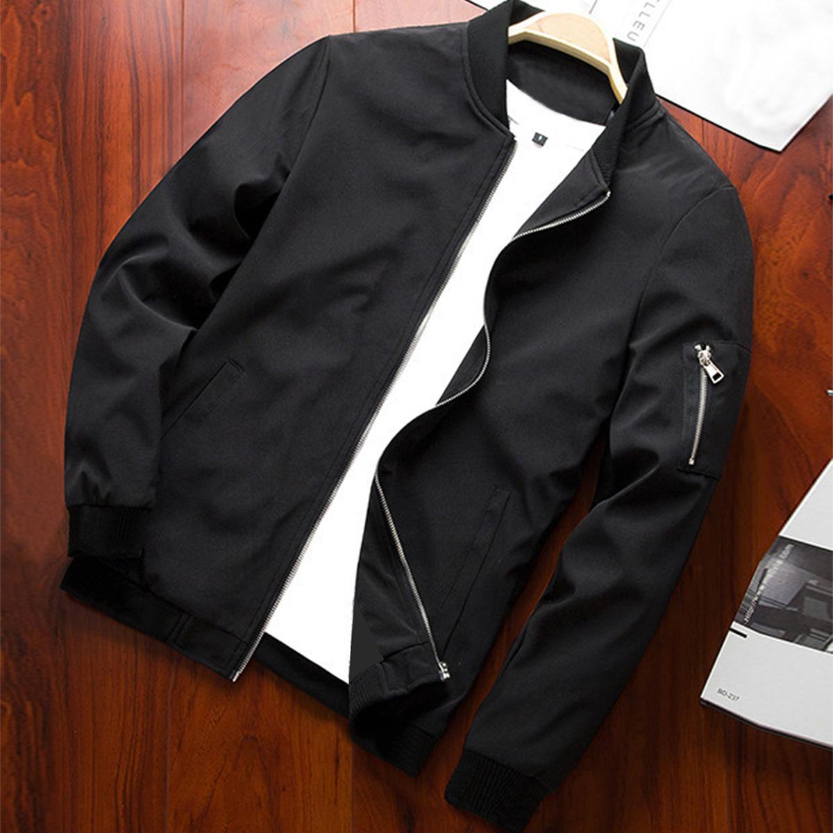 

Мужская весенне-осенняя однотонная повседневная куртка, подходит для повседневных поездок, занятий спортом на открытом воздухе, путешествий. M чёрный