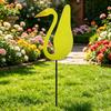 Flamingos Yard Decorations Plastic Flamingo Lawn Statue with Metal Stakes