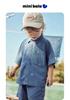 [Cowboy] Mini Balabala Boys' Set Lightweight Cotton Hemp Short Sleeve Shirt Pants Summer New 2026