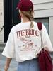 Bride Club Festa di Addio al Nubil Stampa T-shirt da Donna Manica Corta Girocollo Top Casual Corto Sl