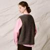 CHUYU Vintage Contrast Trim Crew Neck Embroidered Knit Vest