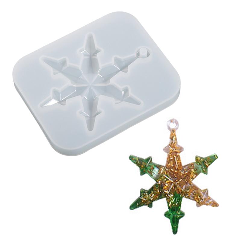 Diy Christmas Elk Snowflake Crystal Epoxy Mold Pendant Wall Hanging Curtain Wind Chime Mirror Surface Silicone Mold