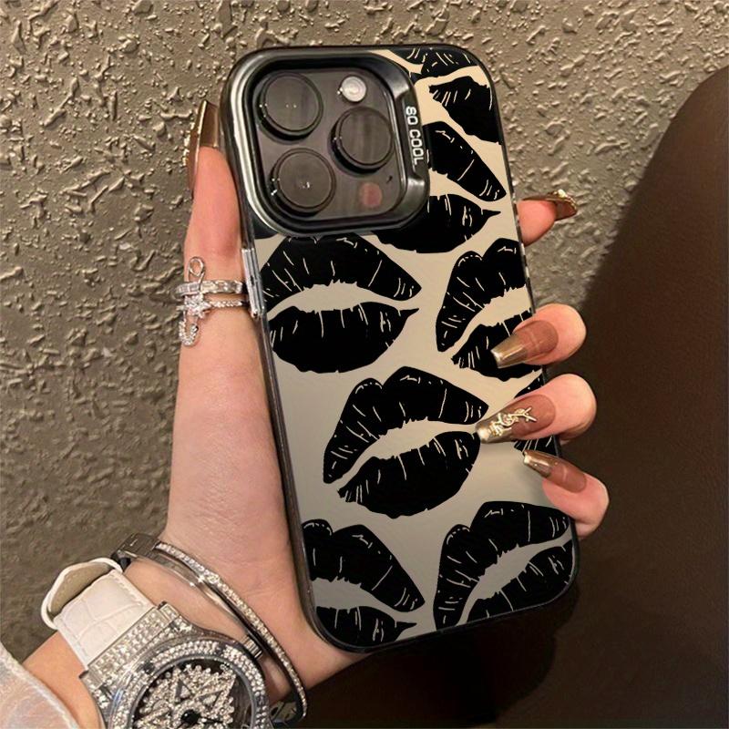 Aesthetics Sexy Girl Red Black Lips Phone Case For iPhone 11 16 Pro Max Cases iPhone 15 Pro Max 14 13 12 16Pro Cases Cover Shell