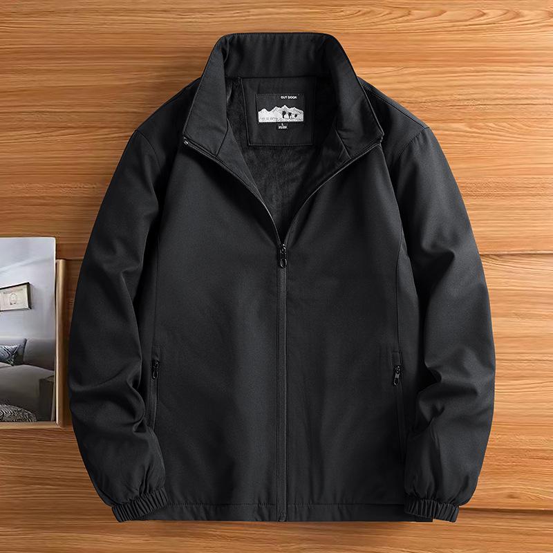 

Мужская утепленная зимняя куртка со стойкой - Повседневная верхняя одежда для пап среднего возраста XL чёрный