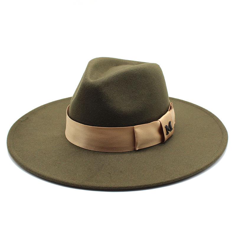 Wool Big-Brimmed Jazz Top Hat For Men And Women, Casual M Standard Big-Brimmed Jazz Hat 9.5Cm