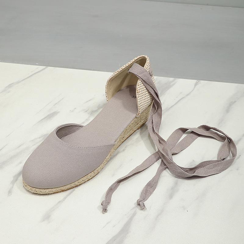 Wedge Heel Sandals Women Lace Up Spring Summer New Simple Versatile Fashion High Heels Womens Shoes Sandalias