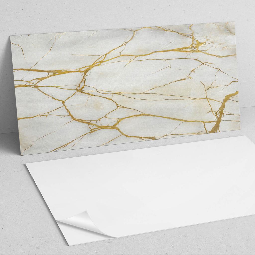Dekoracyjny Panel Winylowy Samoprzylepny - Do Przedpokoju 100X50 Cm Elegancki Marmur Z Żyłkami