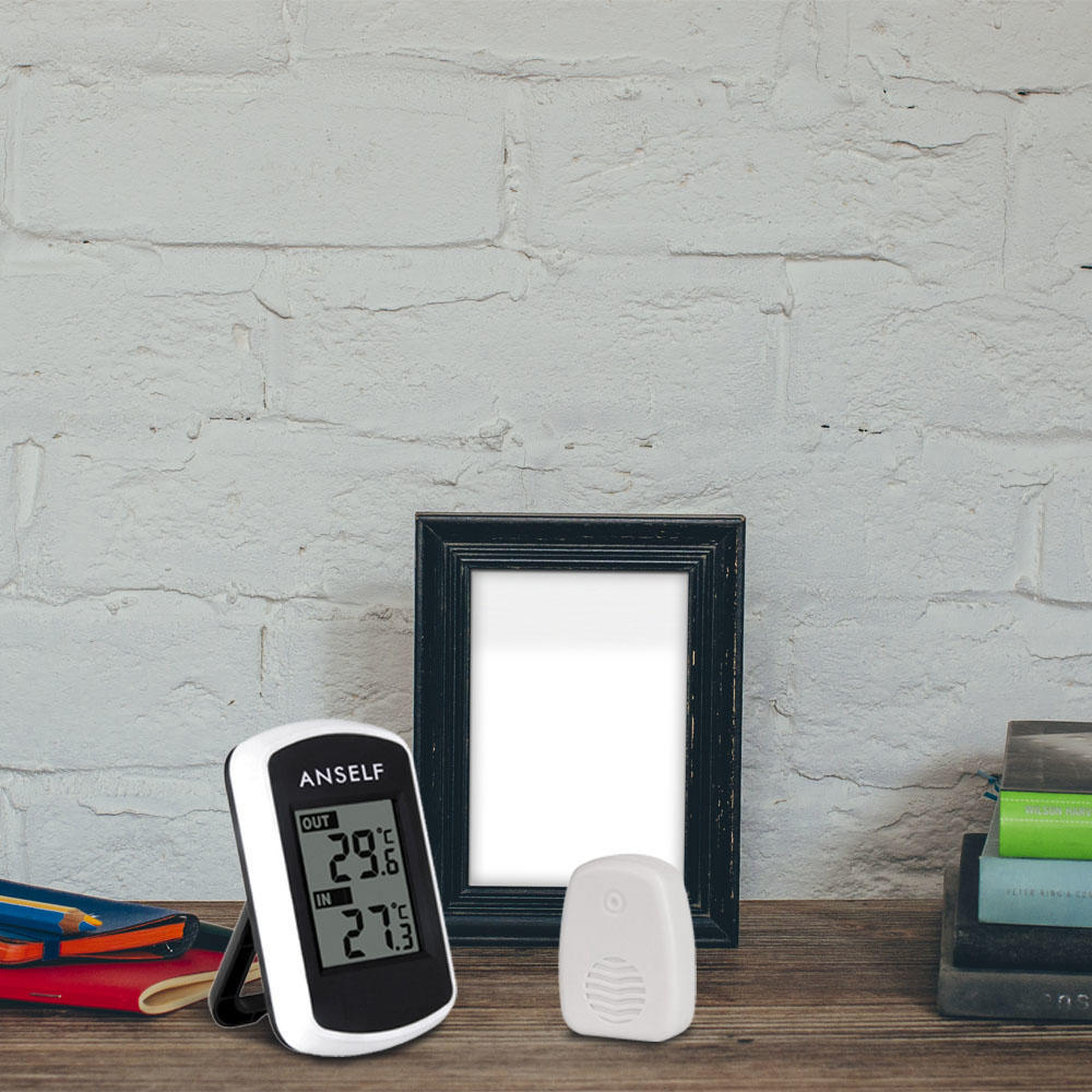 Anself LCD Digital Wireless Indoor Outdoor Thermometer Temperature Measurement Tester