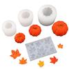 3D Pumpkin Candle Epoxy Mold Maple-Leaves Fondant Mold Halloween Theme Cupcake