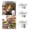 Stainless Steel Food Container with Strainer Colander Set Fridge Organizer Bin for Lettuce