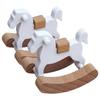 Safe Wood Miniature Rocking Horse Nursery Room Rocking Chair For Doll House Bedroom Scene Realistic Furniture Decors