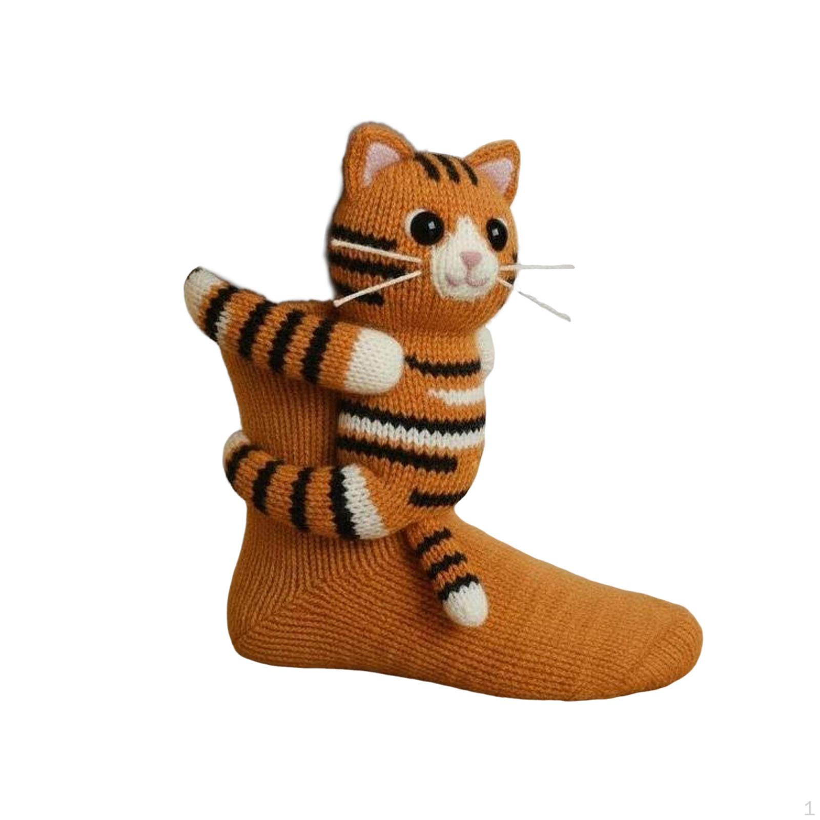 

Animal Socks ,Soft ,Collection for Women Winter Stocking Birthday Gifts Tiger