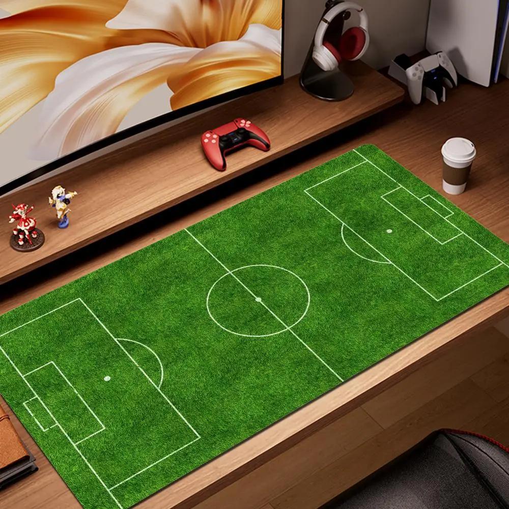 1pcs Soccer Field Print Large Stitched Edge Nonslip Gaming Desk Mat Mouse Pad