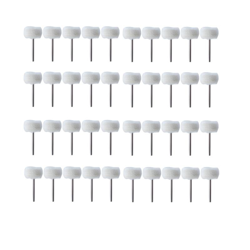 50Pcs Mini Grinding Sanding Head Abrasive Disc Felt 3mm Shank Buffing Wheel for Metal Polish Brush Drill Rotary Tool Accessories