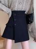 Spring 2024 Women's High-Waist Slim A-Line Skirt-Shorts: Korean Style, Irregular Design